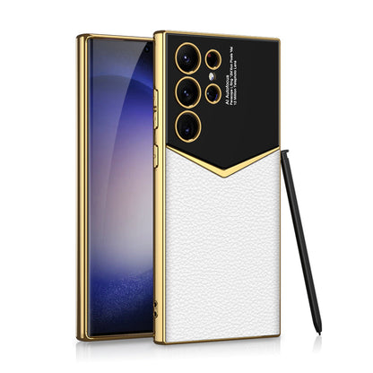 Electroplated Leather Phone Case For Samsung Galaxy S24 S23 Series