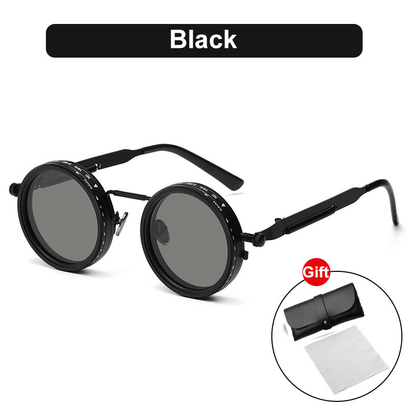 【🔥2025 New Sale】Adjustable Tint Rounded Polarized Lenses Retro Sunglasses