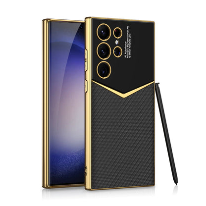 Electroplated Leather Phone Case For Samsung Galaxy S24 S23 Series