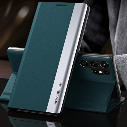 Galaxy S21 Series Leather Side Window Flip Case