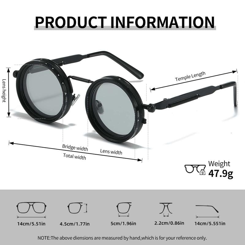 【🔥2025 New Sale】Adjustable Tint Rounded Polarized Lenses Retro Sunglasses