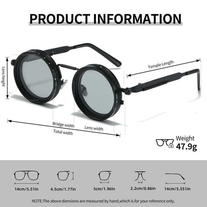 【🔥2025 New Sale】Adjustable Tint Rounded Polarized Lenses Retro Sunglasses