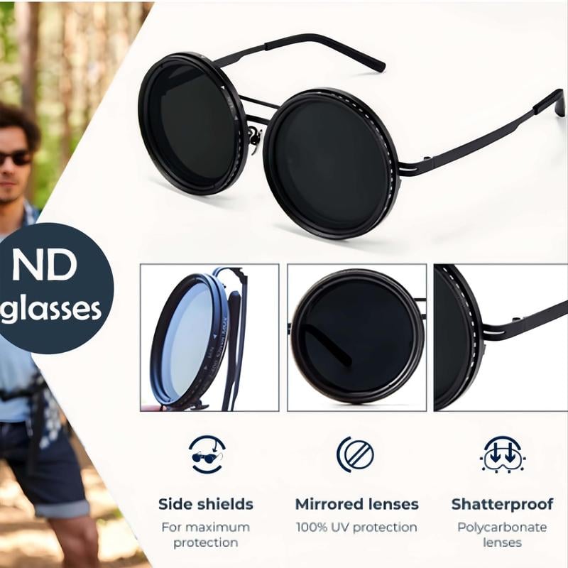 【🔥2025 New Sale】Adjustable Tint Rounded Polarized Lenses Retro Sunglasses